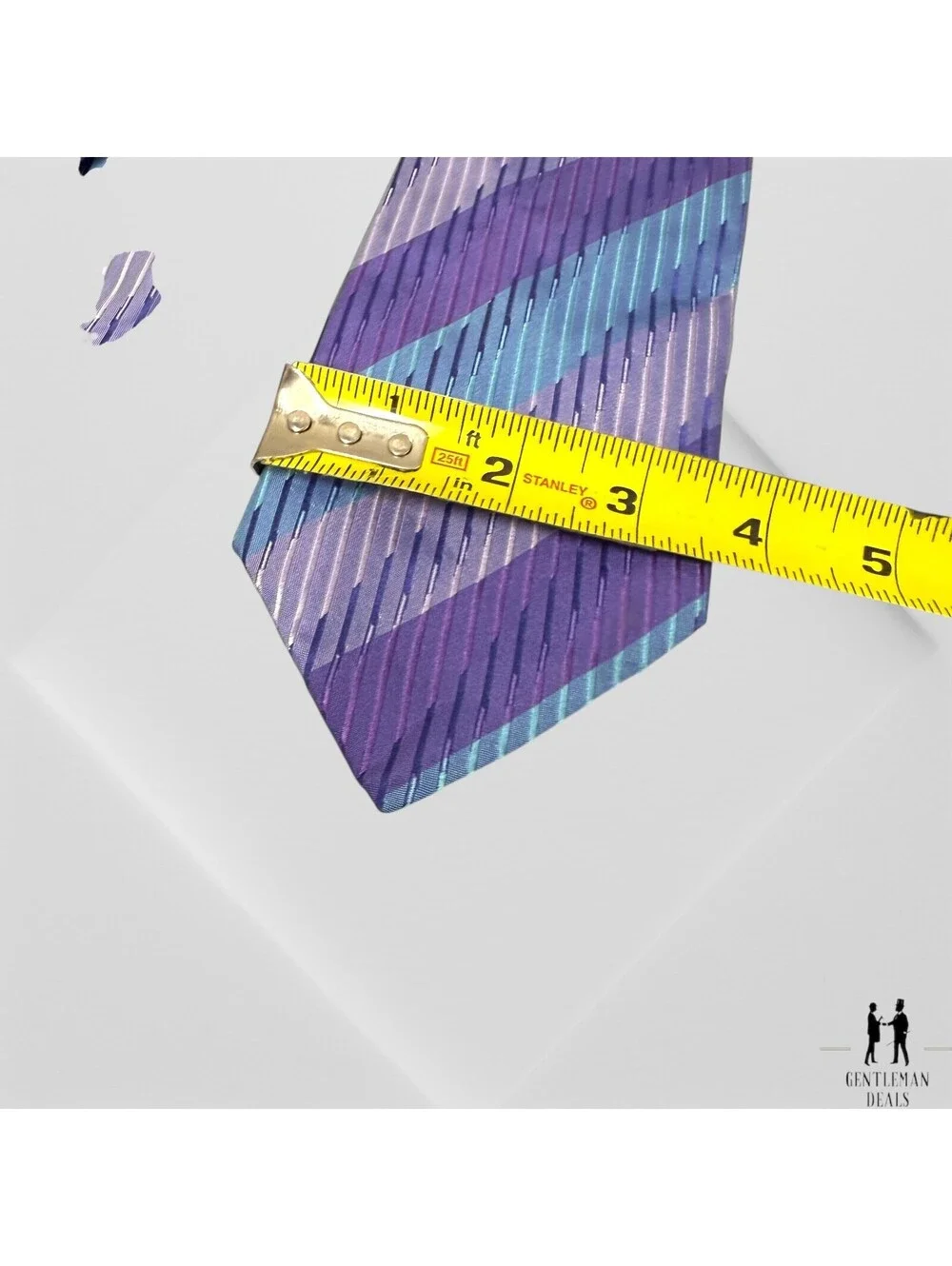 Missoni Men's 100% Silk Necktie Classic ITALY Designer CHEVRON BluePurple 57x3.5